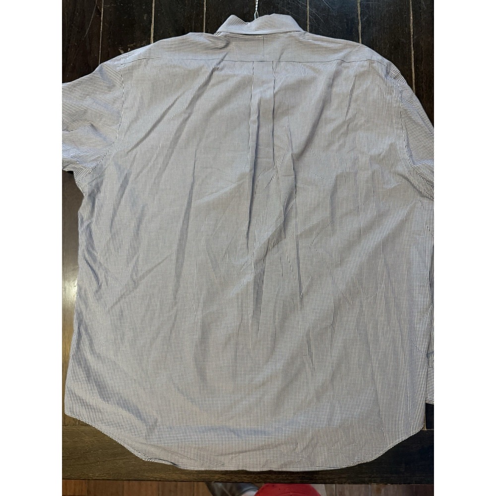 Ralph Lauren Blake Shirt Mens XL Navy White Gingham Check Two Ply Cotton - Picture 5 of 8